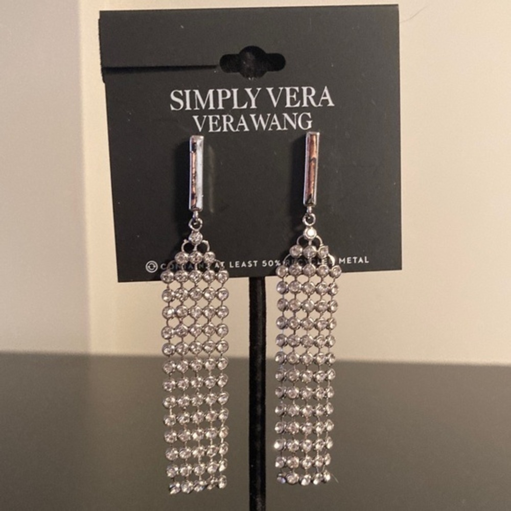 Simply Vera Vera Wang Silver Crystal Drop Earrings